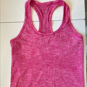 Pink lululemon racer back tank top